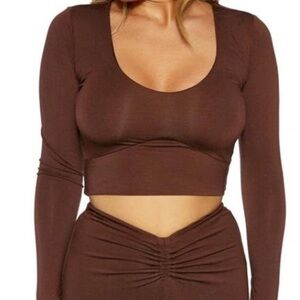 Naked Wardrobe - Empire Scoop Neck Long Sleeve